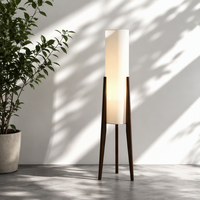 Lampadaire Trépied Moderne en Bois Exclusif Transfrontalier avec Abat-jour en Lin pour Salon et Chambre à Coucher – Vente en Gros