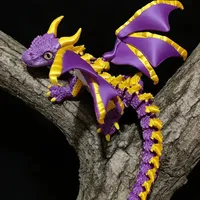 Dragon volant imprimé en 3D avec modèle de statue articulée SDA03, figurine de dragon à deux cornes créative, décoration de la maison, décoration de la chambre