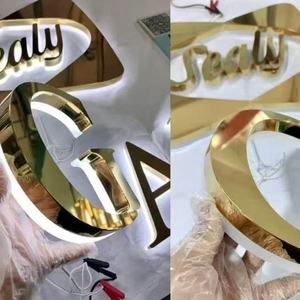 ป้ายไฟ LED 3 มิติ ตัวอักษรสแตนเลสติดผนัง พร้อมแถบไฟ LED สำหรับร้านค้า ธุรกิจ ป้ายโฆษณา ลดราคาพิเศษ - Product Image 5
