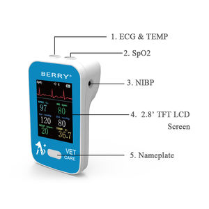 BERRY veterinary capnografo <span class=keywords><strong>monitor</strong></span> CE <span class=keywords><strong>multipara</strong></span> veterinario <span class=keywords><strong>monitor</strong></span> paziente veterinario portatile di alta qualità - Product Image 6