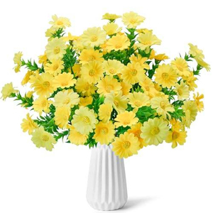 Offre Spéciale : Bouquet de fleurs artificielles, marguerites et roses en plastique, fleurs séchées en tissu de soie, pour jardinières et clôtures. - Product Image 1