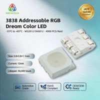 Shengtian 3838 LED RVB adressable diffuse avec IC intégré WS2812/SK6812 pour projets architecturaux extérieurs et scéniques, garantie 2 ans, CE