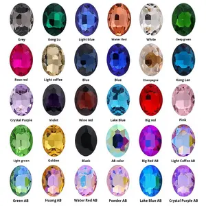 लालवू 8*10 मिमी गर्म बिक्री ढीली गैंडा इंगित-नीचे अंडाकार ग्लास 16 पहलुओं के गहने और टोपी 3 डी पर्यावरण के अनुकूल गैंडे - Product Image 4