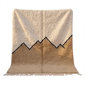 Tapis faits main en laine de Nouvelle-Zélande, design géométrique moderne, style berbère marocain, pour salon, prix abordable, fabriqués en Inde - Product Image 1