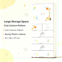 Armoire pour enfants à 6 niveaux, 4 grands et 2 petits tiroirs, compartiment suspendu, armoire de rangement pour vêtements en plastique