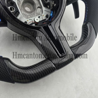 Volant de direction en cuir perforé et fibre de carbone pour BMW Série 3 Série 5 F10 F20 F30 F90 F01 F02 - Vente flash