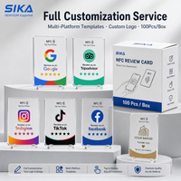 Étiquette NFC miniature personnalisée SIKA, design étanche, fréquence 13,56 MHz, pour affichage des avis Google et des évaluations des clients, restaurants, hôtels