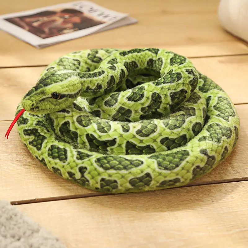 Venta al por mayor divertido relleno personalizado Animal serpiente peluche para regalo simulado Cobra peluche juguete serpiente muñeca