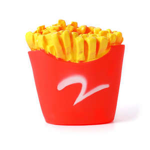 Mainan Kunyah Anjing Vinyl Kecil Desain Kentang Goreng Berbunyi Menggemaskan untuk Latihan Bermain Harian di Dalam dan Luar Ruangan - Product Image 1