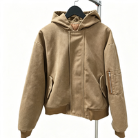 Blouson Bomber en Toile Personnalisé pour Homme Grande Taille, à Capuche, avec Poche sur le Bras, Doublure Matelassée Côtelée, Hiver, Décontracté, Vente en Gros, Vêtements d'Extérieur, Streetwear, OEM