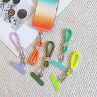 Cordon tressé pour téléphone avec boucle cœur esthétique, dragonne de poignet, lanière et breloque anti-perte pour iPhone Samsung