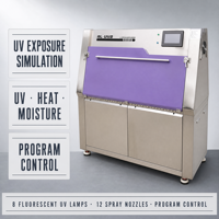 Chambre d'essai d'âge UV pour matériaux, avec affichage de l'irradiance de 0,3 à 2,5 W par mètre carré, pour UV2, UVA340, UVB313, capacité de 52 échantillons