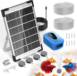 Kit de Oxigenación Solar para Estanques, Ocho Vatios, Bomba Doble, Tres Modos, Cuatro Piedras de Aire, Sistema de Agua para Jardín, Pecera e Hidroponía - Product Image 1