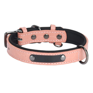 Accesorio de cuero para mascotas Collar de perro de cuero PU con estampado de cocodrilo moderno - Product Image 5