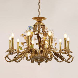 Bijouterie Laiton Or Éclairage Pour Mariage Branche Suspendue <span class=keywords><strong>Suspension</strong></span> <span class=keywords><strong>Luminaire</strong></span> Porcelaine Fleur <span class=keywords><strong>Plante</strong></span> Lustre - Product Image 1