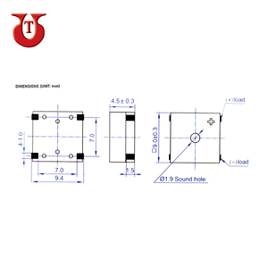 Zumbador y transductor magnético cuadrado SMD de 9mm, alta calidad, precio barato - Product Image 2