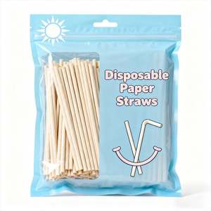 Pajitas de Papel Desechables de Alta Calidad para Bebidas, con Diseño Elegante en Rosa, Morado y Dorado, Fabricante de Pajitas de Papel Desechables Naranjas - Product Image 1