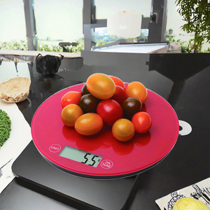 Báscula Digital de Cocina BEST de 5 kg, Báscula para Pesar Alimentos con Pantalla LCD, Plataforma Redonda de Vidrio Templado, Funciona con Batería - Product Image 3