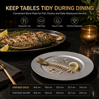 Assiette à os en acier inoxydable pour restaurant, barbecue coréen, vaisselle de fruits de mer, assiette de rejet vintage, fournitures de restauration commerciale