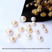 Perles de culture d'eau douce naturelles Aurora rose et blanches, demi-percées, plates et rondes, 5-10 mm, en vrac, pour la fabrication de bijoux, vente en gros