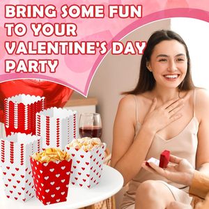 Cajas de Palomitas de Maíz para el <span class=keywords><strong>Día</strong></span> de San Valentín de 16 oz, Contenedor de Cartón para Palomitas de Maíz, Cajas Rojas y Blancas con Forma de Corazón para Regalos, Dulces y Golosinas para Bodas - Product Image 6
