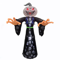 Grandes décorations gonflables d'Halloween pour l'extérieur, citrouille gonflable décorative avec éclairage LED pour les décorations d'événements de jardin, nouveau décoratif