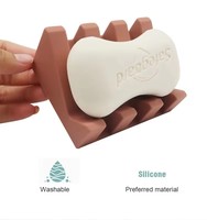 Porte-savon en silicone multi-creux en forme de piano à 4 fentes, incliné, auto-drainant, effet cascade, antidérapant pour douche et évier