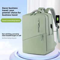 Sac à dos d'affaires portable en polyester imperméable et tendance avec fermeture éclair, compartiment à chaussures et port de chargement USB dissimulé, unisexe