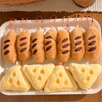 Porte-clés pendentif en peluche Baguette Fromage, cadeau promotionnel, accessoire de sac, rembourrage en coton PP, 10 cm, à partir de 14 ans