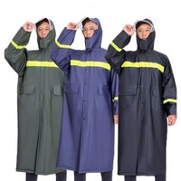 Veste de Pluie Imperméable Personnalisée pour Hommes Adultes, en Tissu Tricoté PVC Épais et Durable, Réfléchissante et de Sécurité pour le Travail, Vente en Gros
