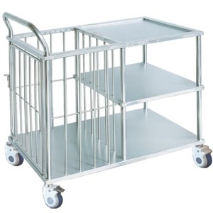 Carrito de Hospital de Acero Inoxidable MJ17 con 4 Ruedas, Diseño Industrial Resistente para Uso en Enfermería y Cuidado del Paciente - Product Image 1