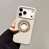 Étui de téléphone de luxe King Top avec béquille magnétique rotative à 360°, en PC infusé de liège, antichoc, compatible avec les modèles 17/16/15/14/13