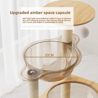 Tour à chat pliable en bois de luxe moderne de grande taille, avec poteaux à gratter en sisal, 140 cm, emballage carton, vente en gros fabricant, Halloween