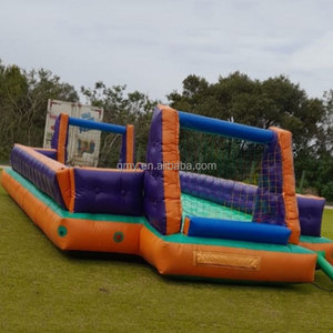 Campo da Calcio Gonfiabile Blu e Giallo per Carnevale con Soffiatore - Product Image 3