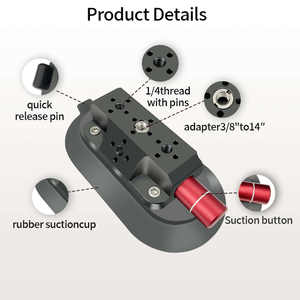 ขายึดกระจกหน้ารถขนาด <span class=keywords><strong>6</strong></span> นิ้วพร้อมอะแดปเตอร์อลูมิเนียมอัลลอยด์แบบถ้วยดูดพร้อมรู ARRI สำหรับกล้องที่ใช้งานร่วมกันได้กับโกโปร ฮีโร่ 13/ดีไอ โอสโม - Product Image 2
