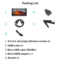 5.5 pouces IPS 1920x1080 moniteur d'affichage 5.5 "ordinateur PC boîtier écran secondaire pour Raspberry Pi 3B/4B/console de jeu