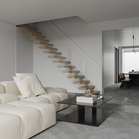 Carrelage en porcelaine aspect marbre gris sable 600x1200mm, facile à nettoyer, imperméable, pour sol, mur, salon, hôtel