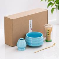Ensemble de thé Matcha en céramique exquis 2026 avec logo personnalisé, ensemble d'outils Matcha 4 pièces, directement de l'usine