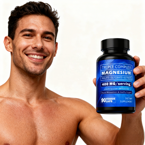 Complejo Triple <span class=keywords><strong>de</strong></span> <span class=keywords><strong>Magnesio</strong></span> 300mg, Cápsulas <span class=keywords><strong>de</strong></span> Glicinato, Malato y <span class=keywords><strong>Citrato</strong></span>, Proporciona Energía, 60 Cápsulas/Botella para Adultos, 2 Cápsulas por Dosis - Product Image 3