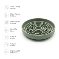 Gamelle anti-glouton pour animaux de compagnie en silicone alimentaire écologique, étanche, motif géométrique, labyrinthe, puzzle, anti-étouffement, prévient les ballonnements