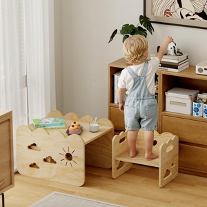 Ensemble table et chaises Montessori <span class=keywords><strong>pour</strong></span> tout-petits, <span class=keywords><strong>petit</strong></span> mobilier <span class=keywords><strong>en</strong></span> <span class=keywords><strong>bois</strong></span> <span class=keywords><strong>pour</strong></span> enfants, <span class=keywords><strong>bureau</strong></span> d'activités <span class=keywords><strong>pour</strong></span> bébé, table <span class=keywords><strong>pour</strong></span> enfants avec 2 chaises - Product Image 3