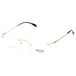 Gafas Ópticas Sin Montura Grises Jack SF9006, Montura Cuadrada Unisex de Metal, Gafas para Miopía de Ancho Medio - Product Image 2