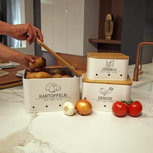 Quadrato di <span class=keywords><strong>patate</strong></span> vegetali cipolla cucina scatola di stoccaggio in metallo contenitore di aglio latta cucina 3 pezzo di aglio patata cipolla <span class=keywords><strong>porta</strong></span> cipolla - Product Image 2