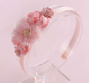 Diadema con flores, accesorio para el cabello, diseño original, serie rosa, tocado fresco y dulce para niña - Product Image 4