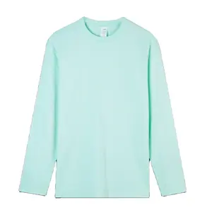 Custom 100% Cotton Long Sleeve Men's T-Shirt Neutral Casual Blank T-Shirt