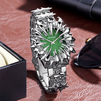 PINTIME montre à quartz en acier inoxydable de conception personnalisée pour hommes montre à pointe de griffe montre analogique en albâtre gothique pour hommes