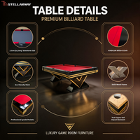 Mesa de Billar de Lujo Stellarway de 9 pies, Mesa de Billar de Madera Maciza con Base de Pizarra, Color Personalizado, para Uso Doméstico