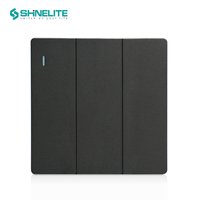 Interrupteurs électriques Shinelite, nouveau design, interrupteurs lumineux 3 gang 4 gang, interrupteurs muraux avec CE CB GCC ROHS