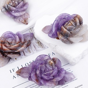 Naturale di alta qualità lucido cristallo di cristallo di ametista pizzo <span class=keywords><strong>agata</strong></span> fiore per il regalo - Product Image 3