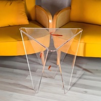 Table basse en acrylique transparent, épaisseur 6 mm, 50x50x53 cm, pliable, forme personnalisable, table d'appoint moderne pour salon, meubles de maison